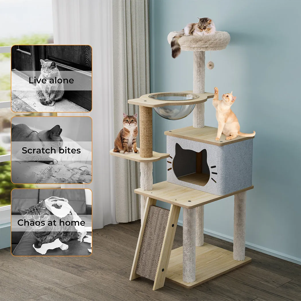 Pawz Wooden Multi-level Cat Tree Tower 120cm