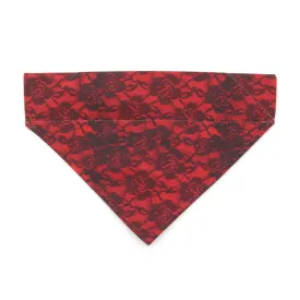 Pet Bandana - "Immortal" - Gothic Black & Red Bandana for Cat   Small Dog / Halloween, Vampire, Victorian / Slide-on Bandana / Over-the-Collar (One Size)