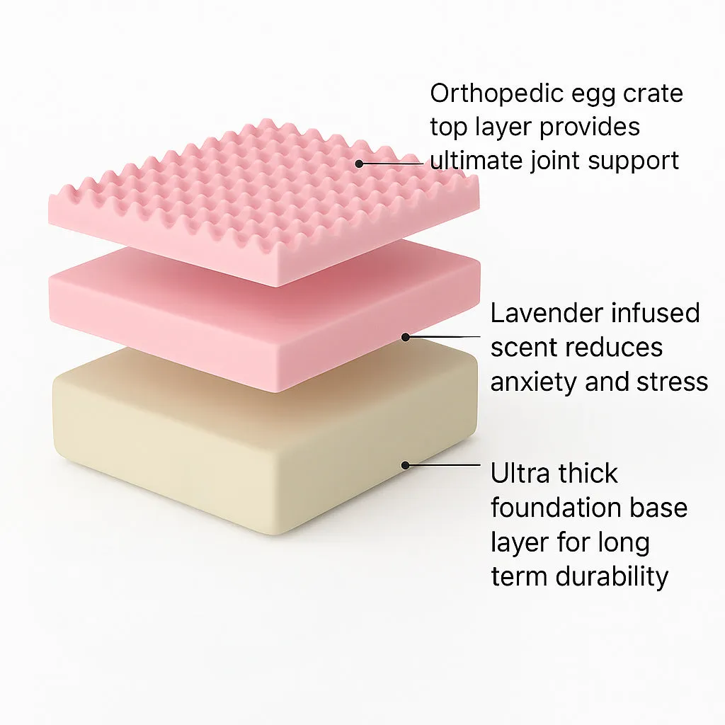 Premium Orthopedic Memory Foam Dog Bed - Pink (Small)