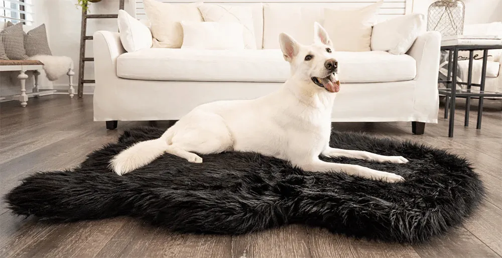 PupRug Faux Fur Orthopedic Dog Bed For Large To XL Dogs