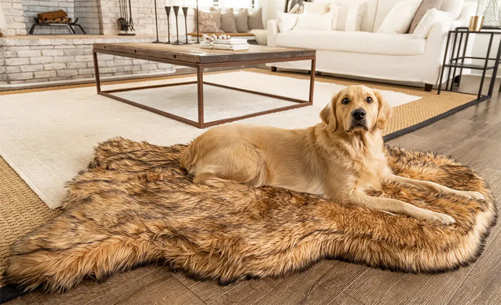 PupRug Faux Fur Orthopedic Dog Bed For Large To XL Dogs
