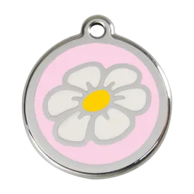 Red Dingo Stainless Steel & Enamel Daisy Dog ID Tag