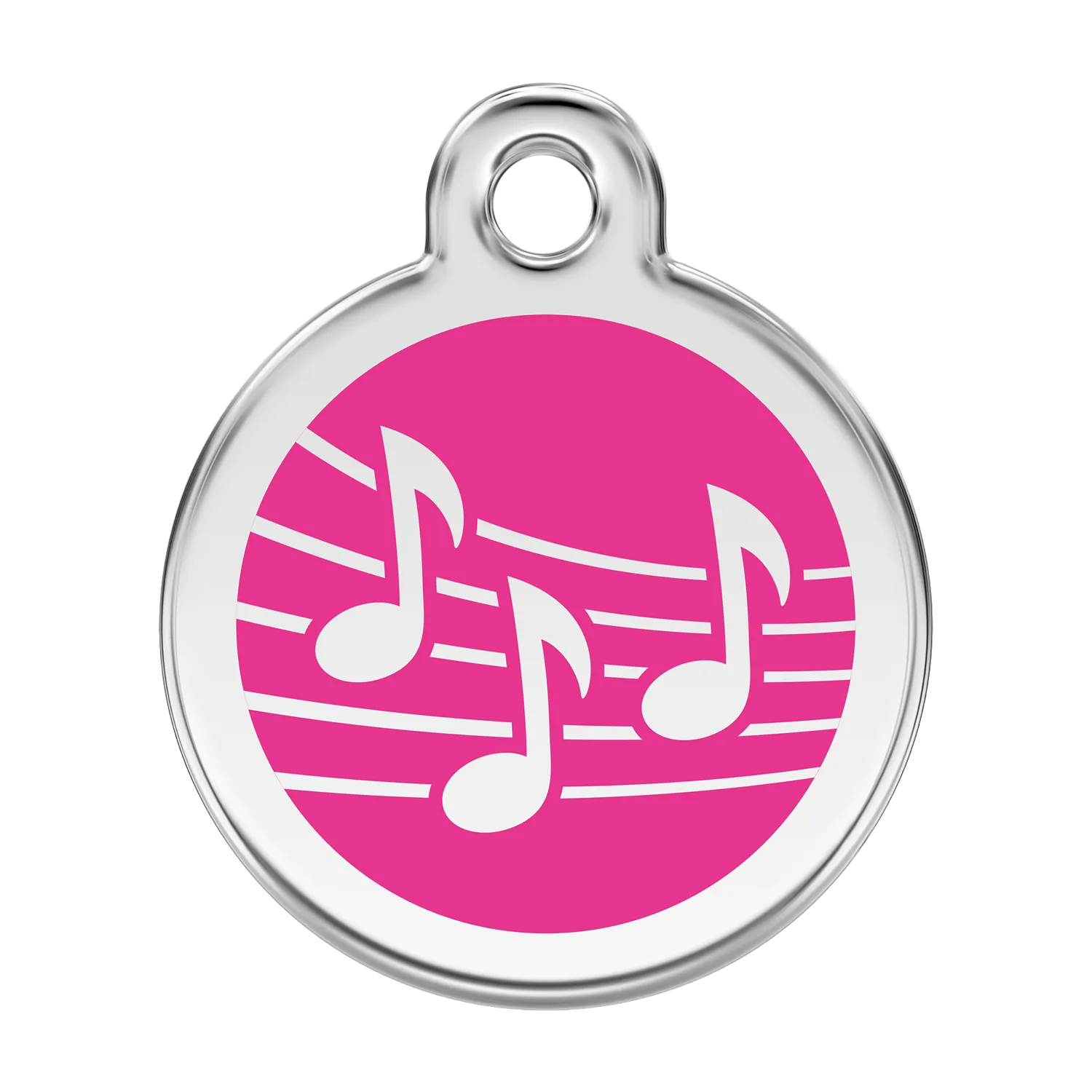 Red Dingo Stainless Steel & Enamel Music Notes Dog ID Tag