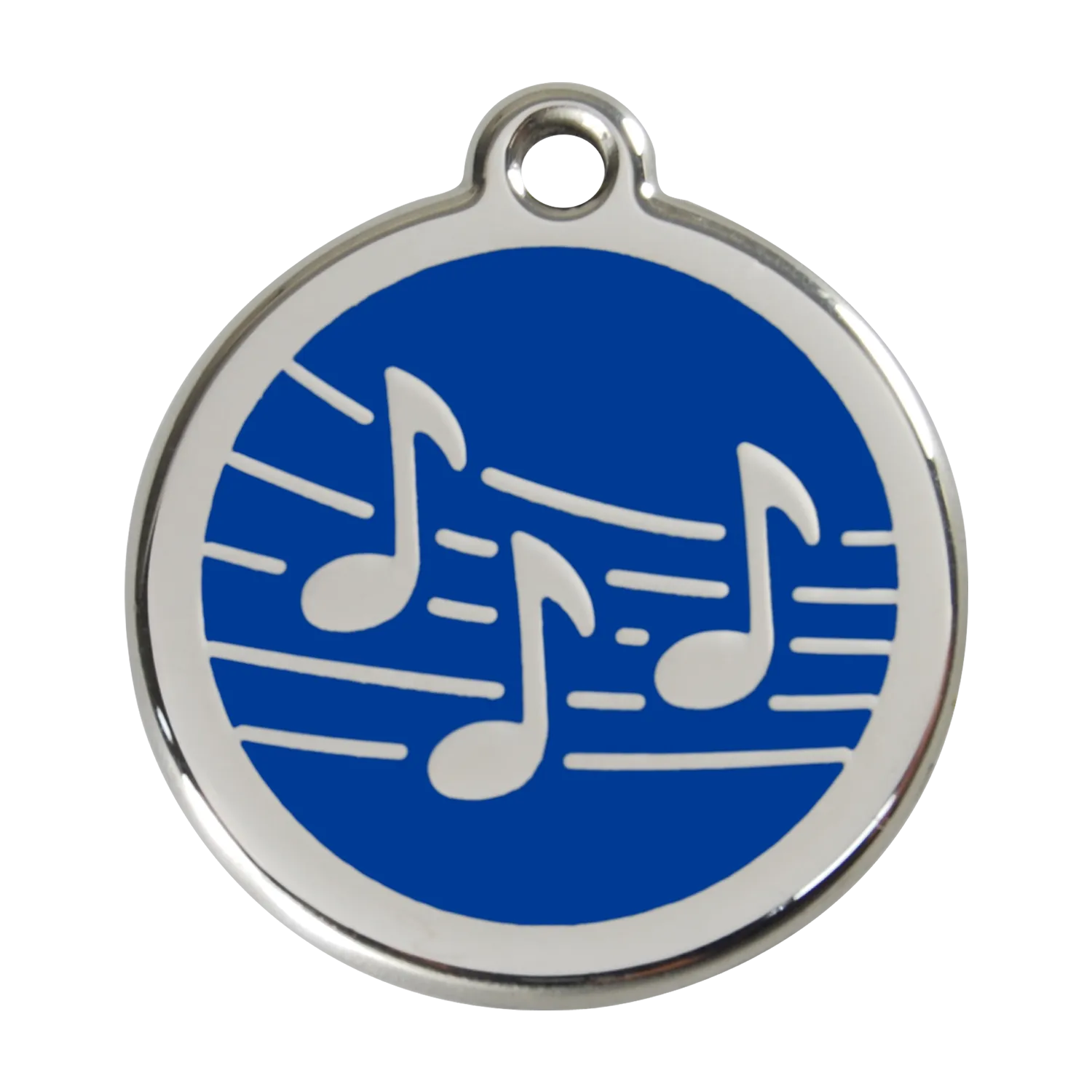 Red Dingo Stainless Steel & Enamel Music Notes Dog ID Tag