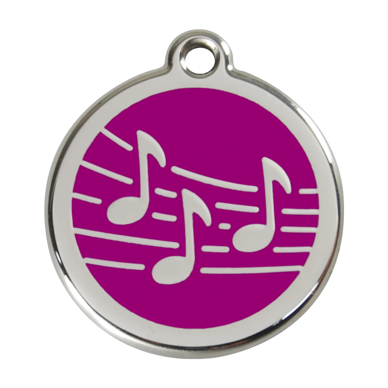 Red Dingo Stainless Steel & Enamel Music Notes Dog ID Tag