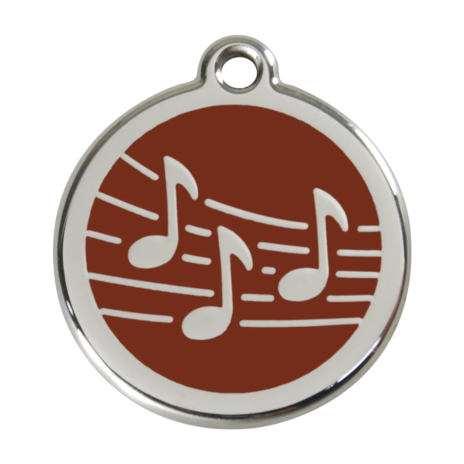 Red Dingo Stainless Steel & Enamel Music Notes Dog ID Tag