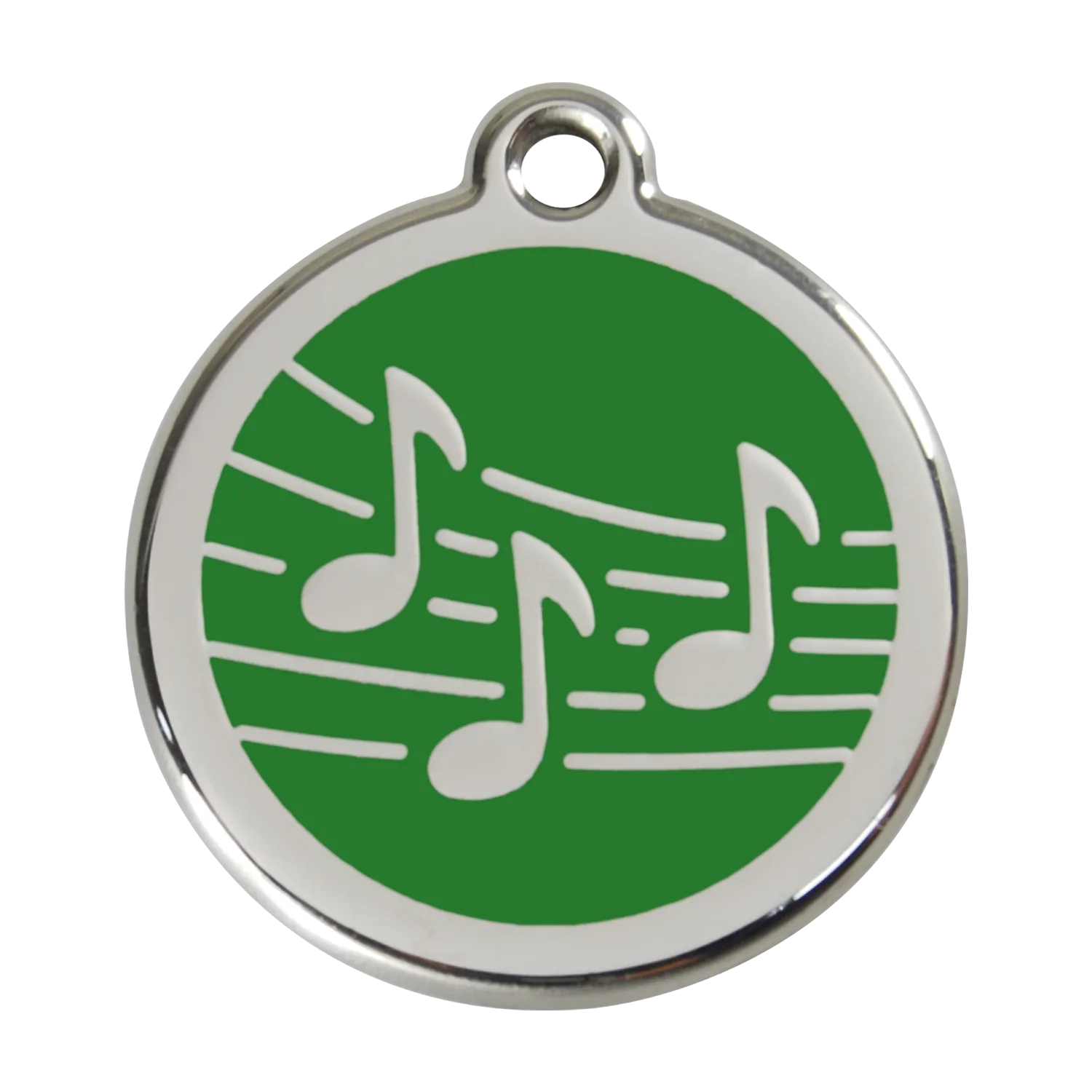 Red Dingo Stainless Steel & Enamel Music Notes Dog ID Tag