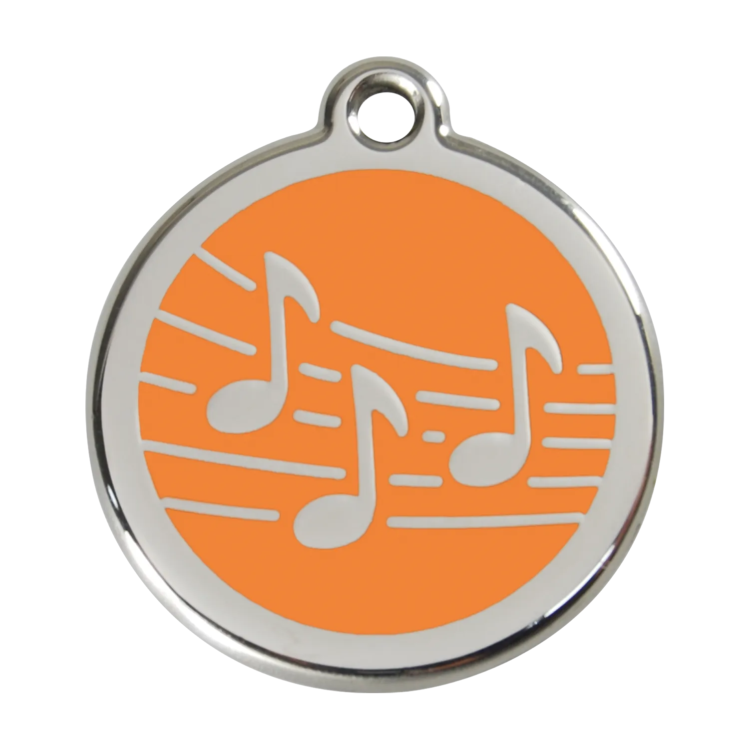 Red Dingo Stainless Steel & Enamel Music Notes Dog ID Tag
