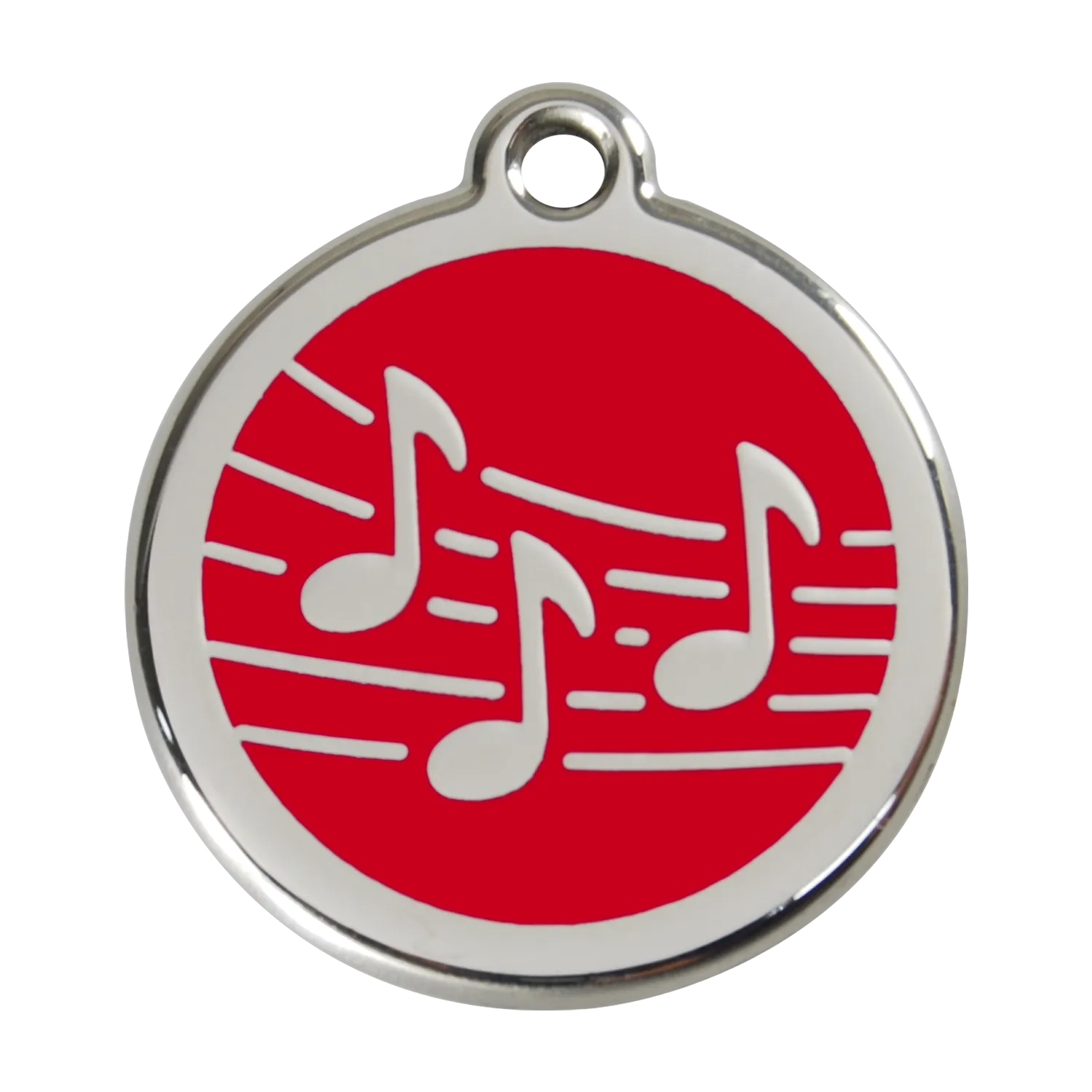 Red Dingo Stainless Steel & Enamel Music Notes Dog ID Tag