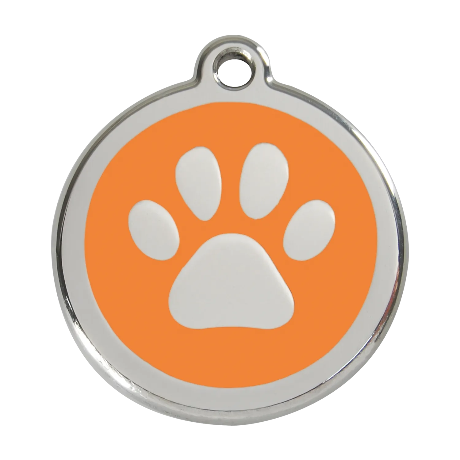 Red Dingo Stainless Steel & Enamel Paw Prints Dog ID Tag