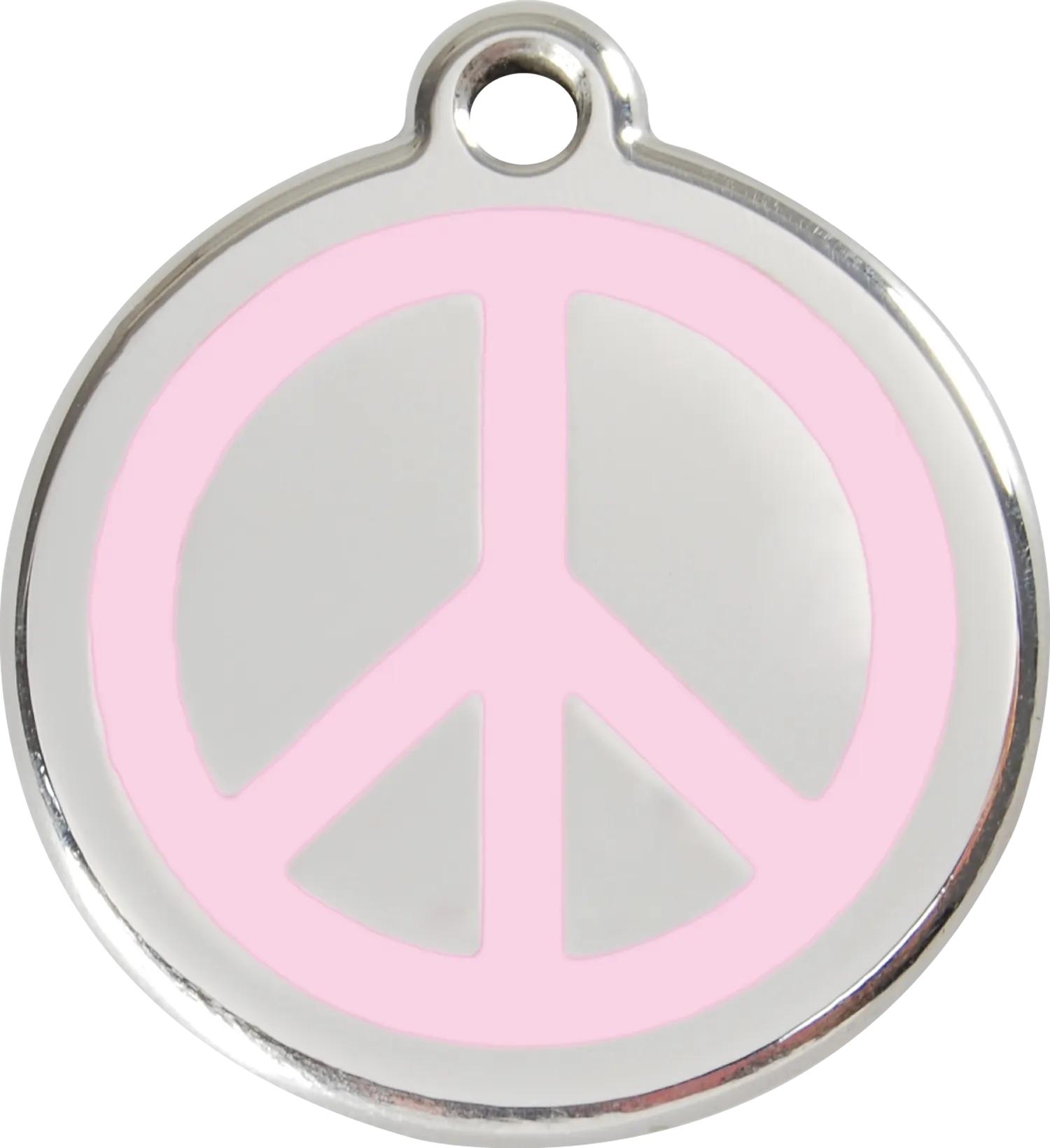 Red Dingo Stainless Steel & Enamel Peace Sign Dog ID Tag