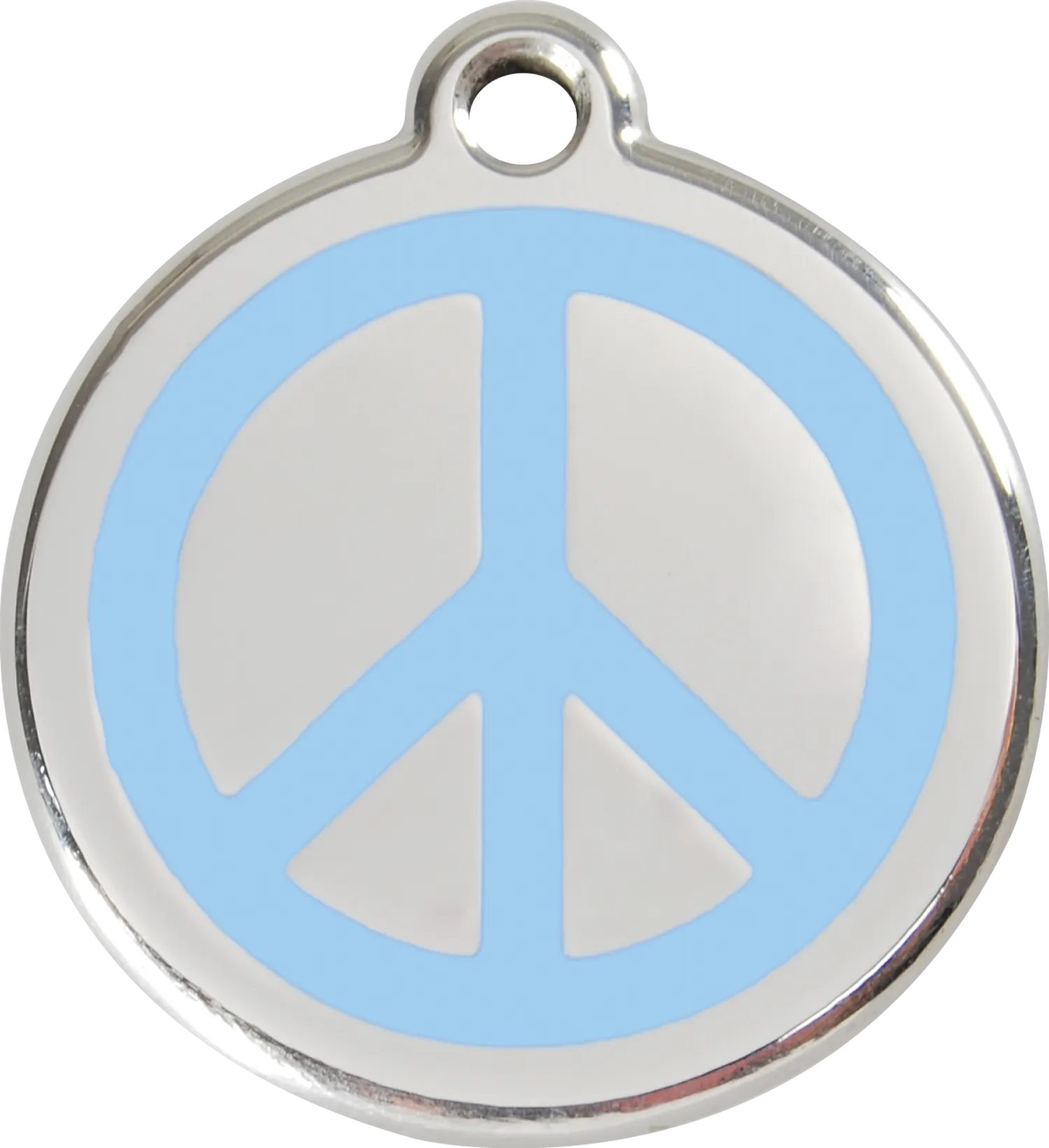 Red Dingo Stainless Steel & Enamel Peace Sign Dog ID Tag