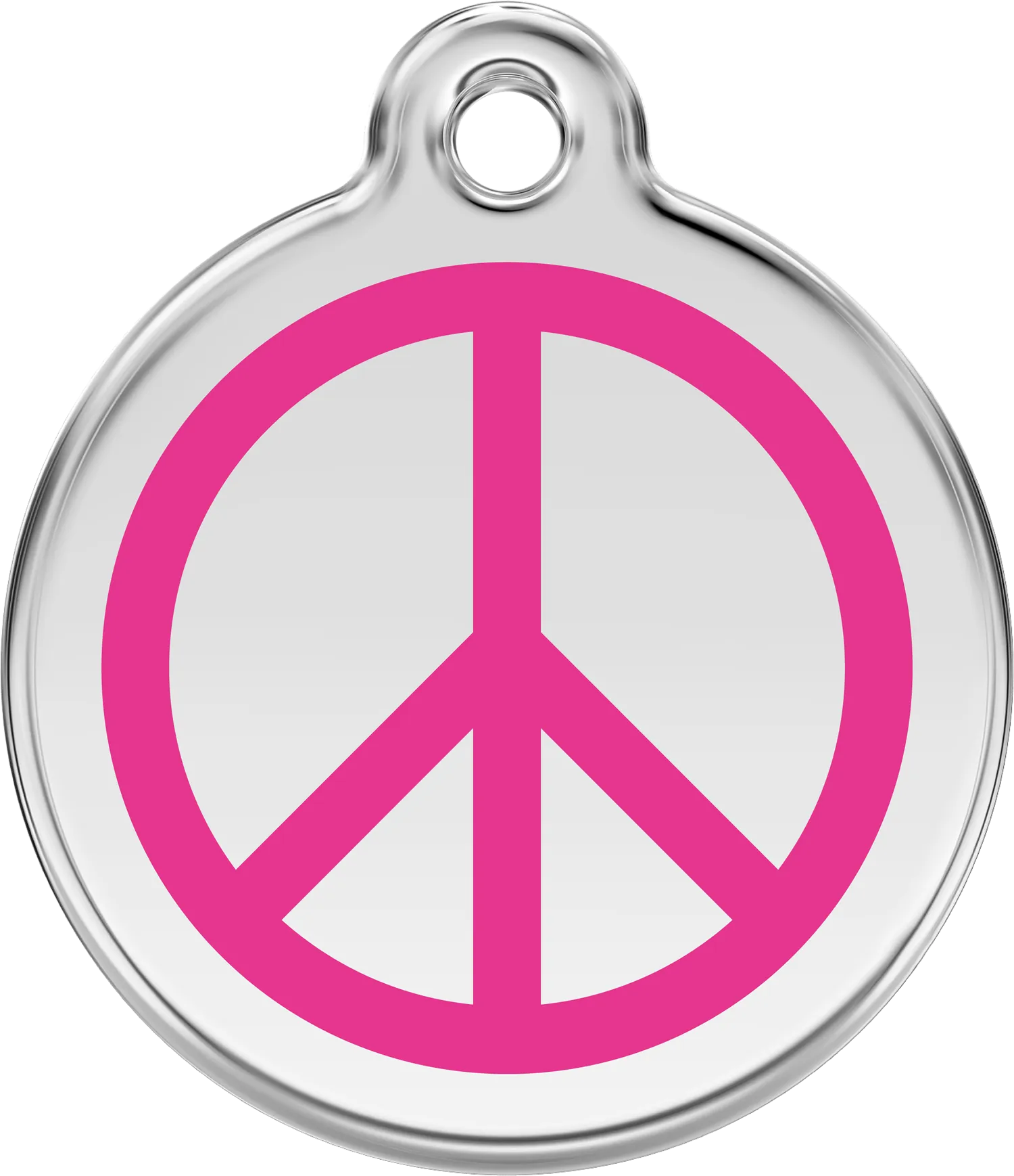 Red Dingo Stainless Steel & Enamel Peace Sign Dog ID Tag