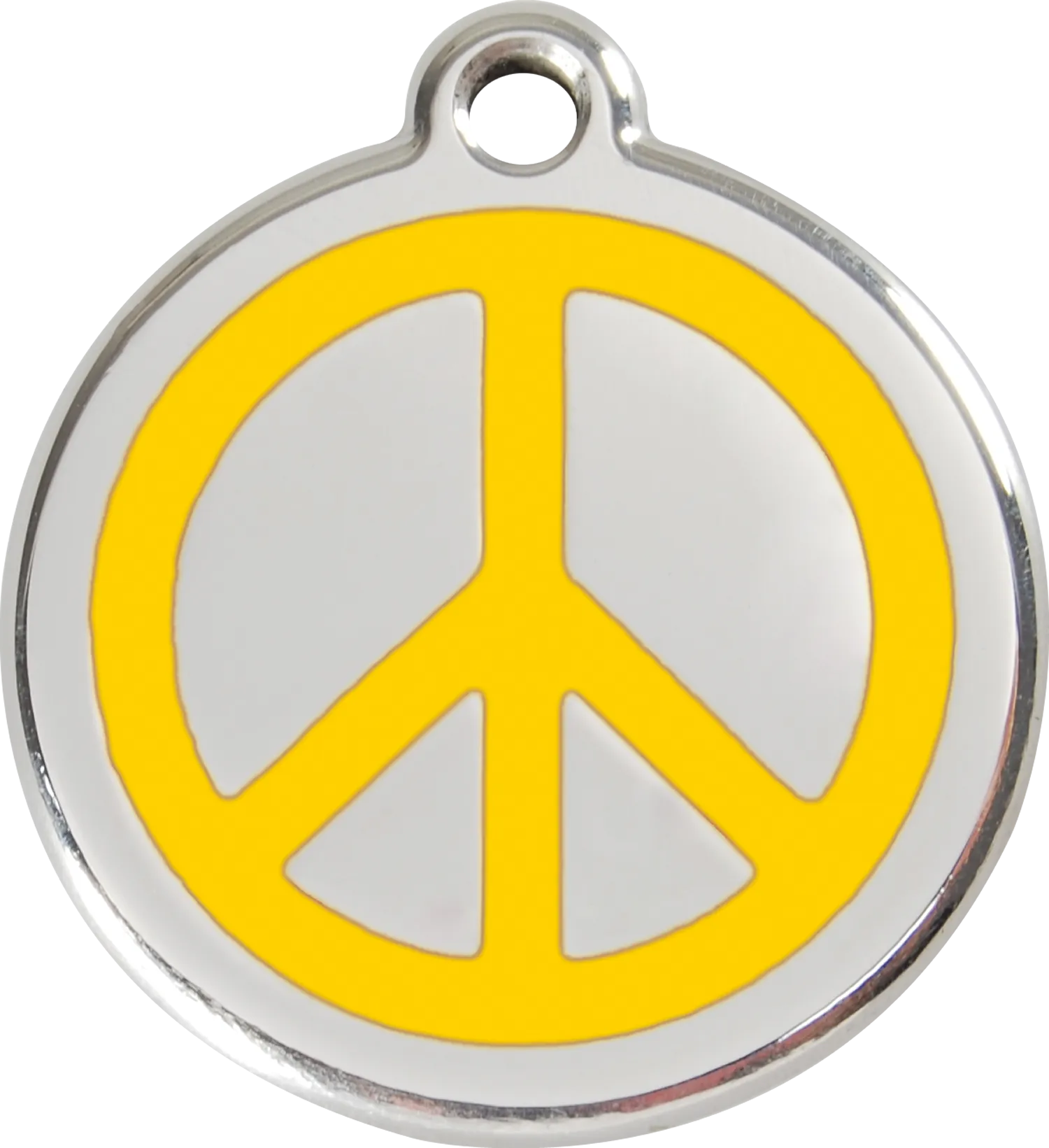 Red Dingo Stainless Steel & Enamel Peace Sign Dog ID Tag