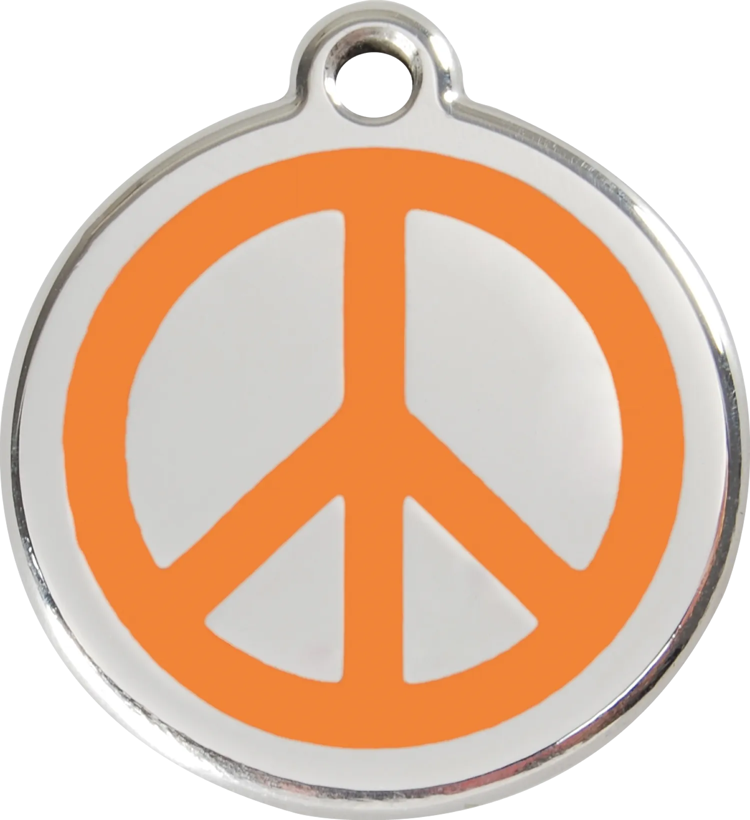 Red Dingo Stainless Steel & Enamel Peace Sign Dog ID Tag