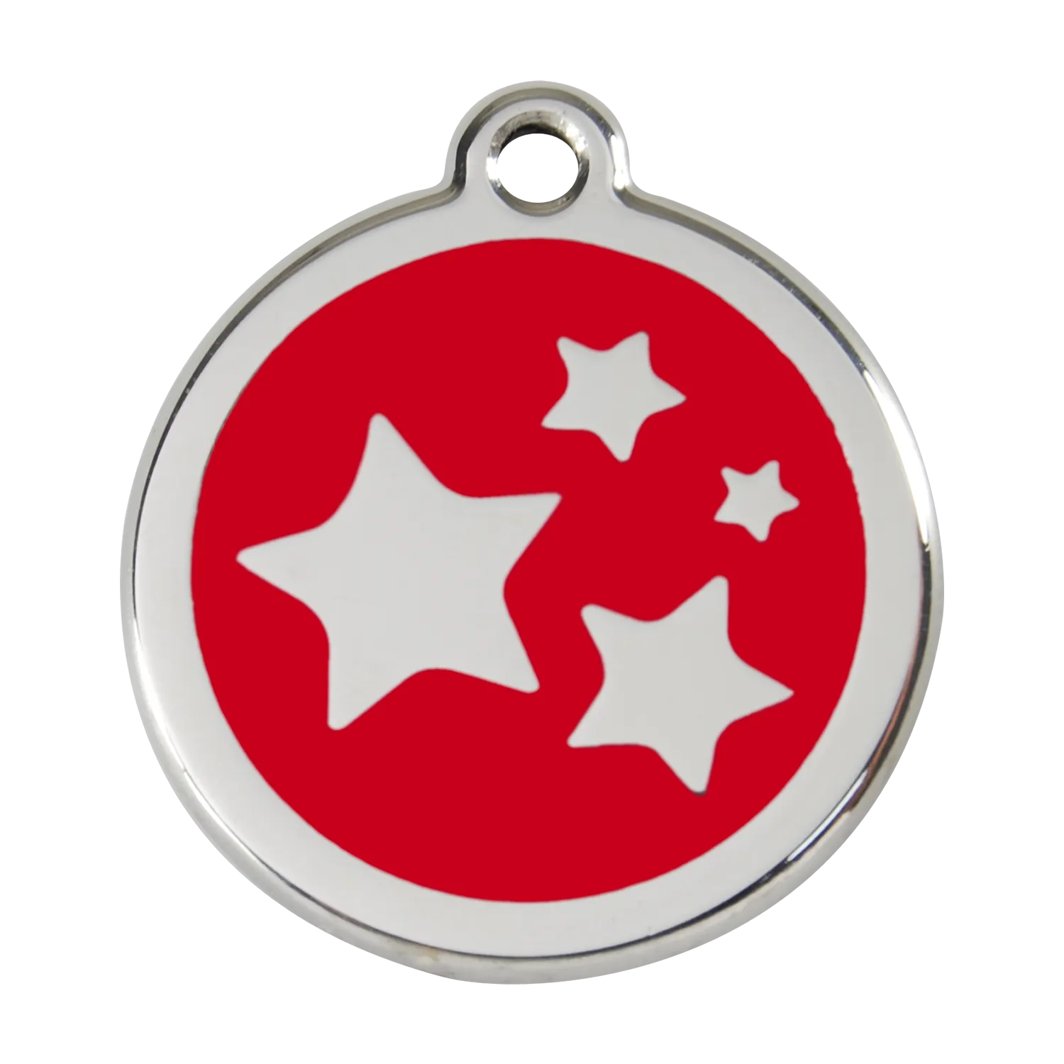 Red Dingo Stainless Steel & Enamel Stars Dog ID Tag