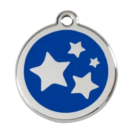 Red Dingo Stainless Steel & Enamel Stars Dog ID Tag