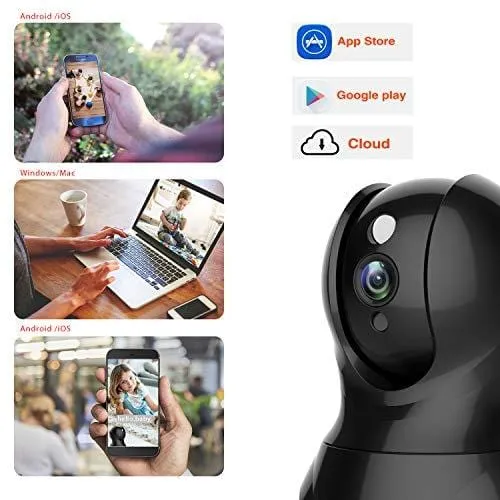 Security Camera 1080P WiFi Dog Pet Camera - KAMTRON Wireless Indoor Pan/Tilt/Zoom Home Camera Baby Monitor IP Camera with Motion Detection Two-Way Audio, Night Vision - Cloud Storage