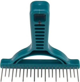 Shedding Rake with Staggered Rotating Stainless Steel Teeth