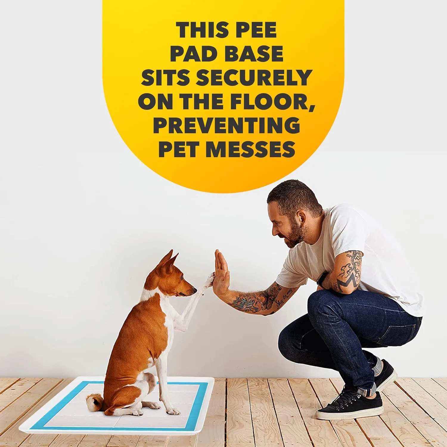 Skywin TidyFriend Silicone Pee Pad Holder, 2 Pack 24 x 24 Inch No-Spill, Leakproof, Easy-to-Clean Puppy Pad Holder (White)