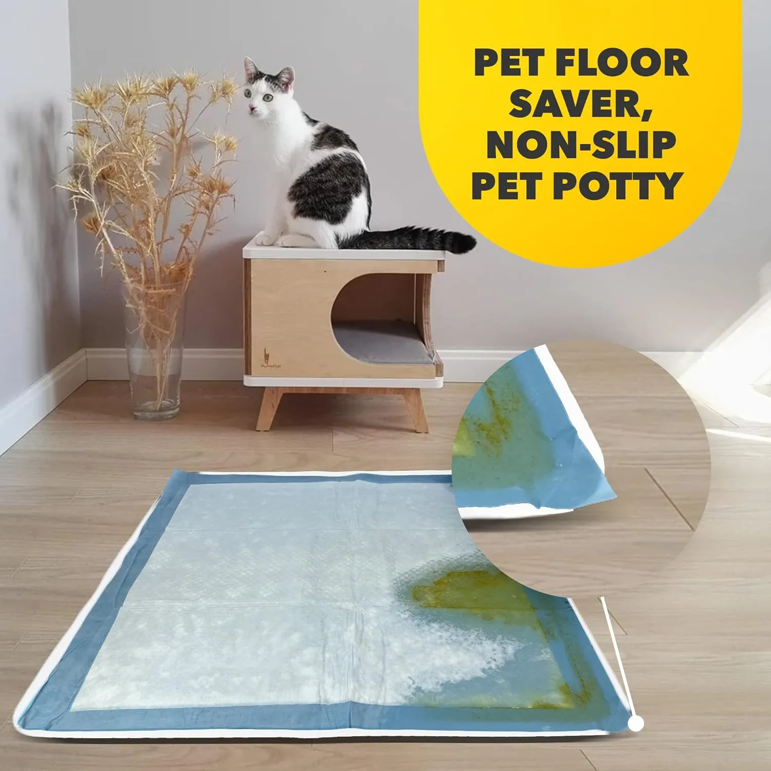 Skywin TidyFriend Silicone Pee Pad Holder, 2 Pack 24 x 24 Inch No-Spill, Leakproof, Easy-to-Clean Puppy Pad Holder (White)