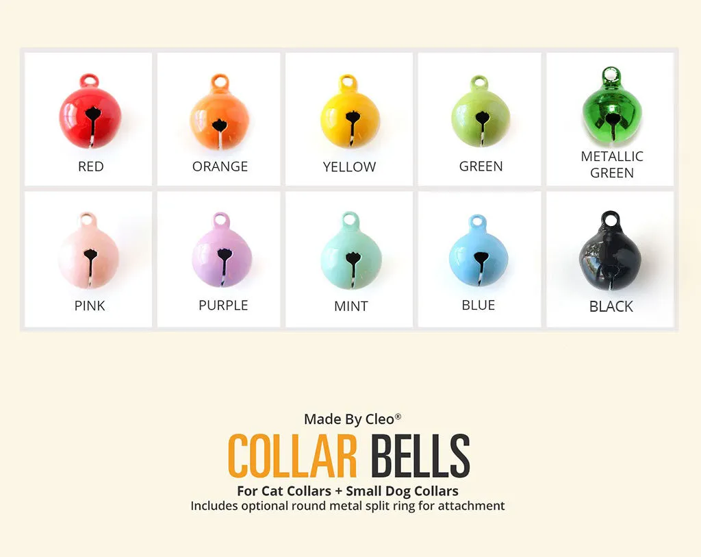 Solid Color Pet Collar Jingle Bell (10 Colors) - Pick One - For Cat Collars & Small Dog Collars