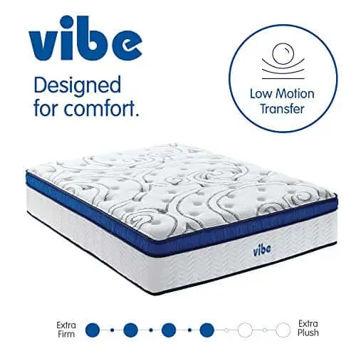 Vibe Quilted Gel Memory Foam Mattress, 12" - Innerspring Hybrid Pillow Top