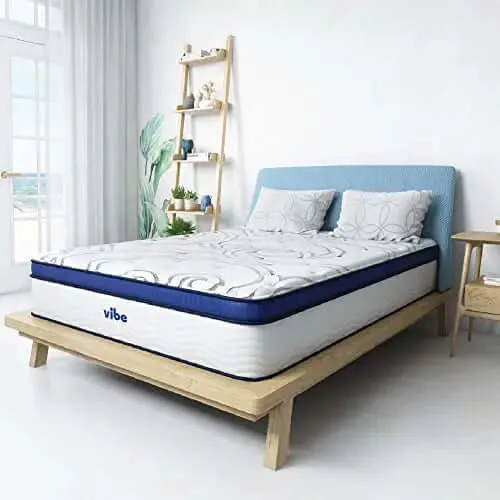 Vibe Quilted Gel Memory Foam Mattress, 12" - Innerspring Hybrid Pillow Top