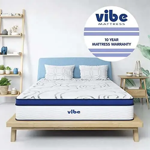 Vibe Quilted Gel Memory Foam Mattress, 12" - Innerspring Hybrid Pillow Top