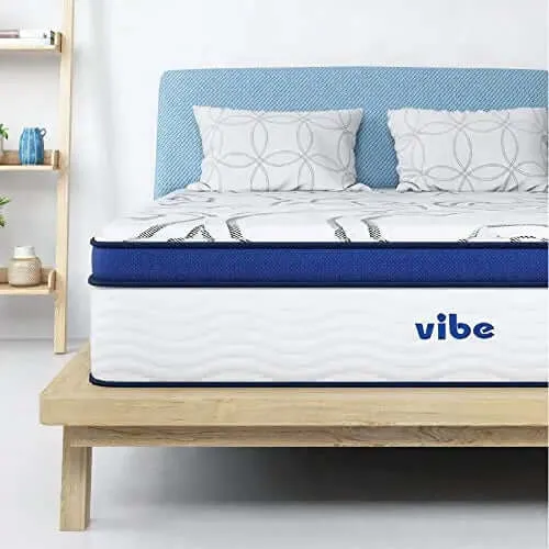 Vibe Quilted Gel Memory Foam Mattress, 12" - Innerspring Hybrid Pillow Top
