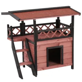Wood Cat House Outdoor Luxury Wooden Room View Patio Weatherproof Shelter Puppy Garden Scratch Post Large Kennel Crate